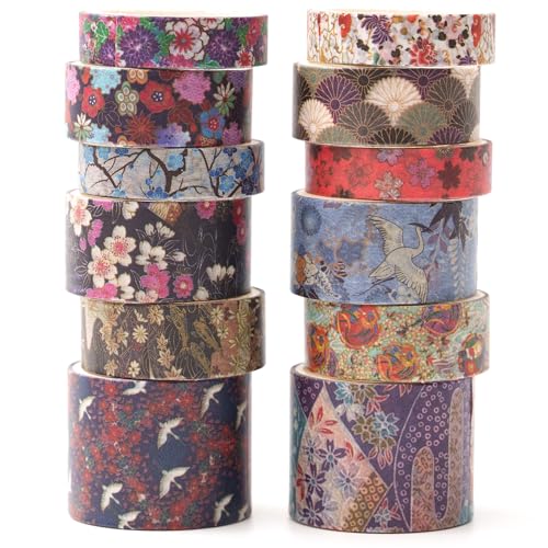 Songdao Kyoto Style Washi Masking Tape Set 12 Rolls