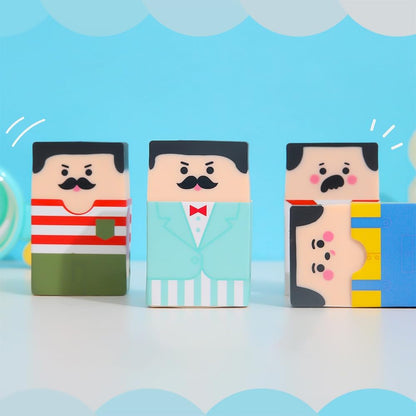 YJRUNFU Funny Bald Uncle Novelty Eraser Set 2-Inch Multicolor