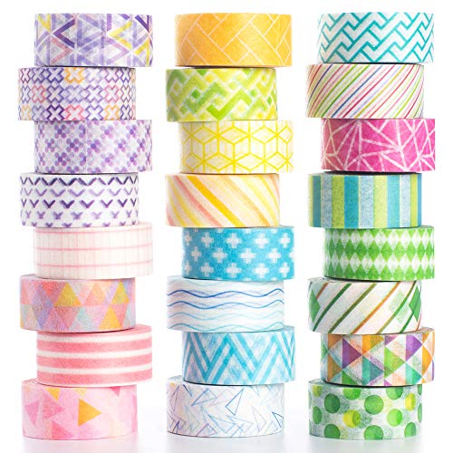 Yubbaex Mini Washi Tape Set 0.4in Wide Decorative Masking Rolls