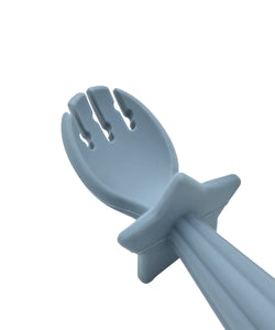 Silicon Cutlery Set (Blue) For Kids