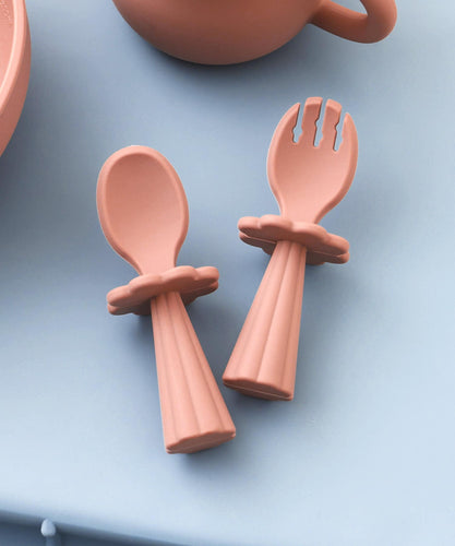 Silicon Cutlery Set (Pink) For Kids