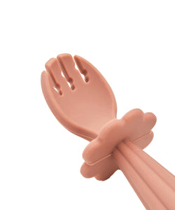 Silicon Cutlery Set (Pink) For Kids