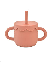 قم بتحميل الصورة في عارض الصور، Double-Handled Mug with Silicone Straw (Pink) For Kids