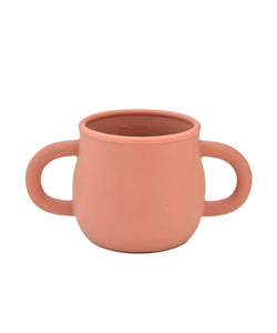 Double-Handled Mug with Silicone Straw (Pink) For Kids