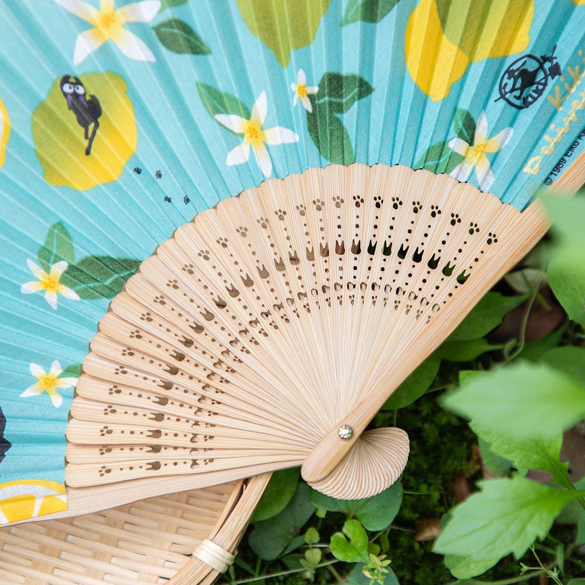 Kiki's Delivery Service Folding Fan Lemon Pattern