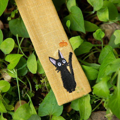 Kiki's Delivery Service Fan Pouch Yamabuki Yellow Embroidered Cotton