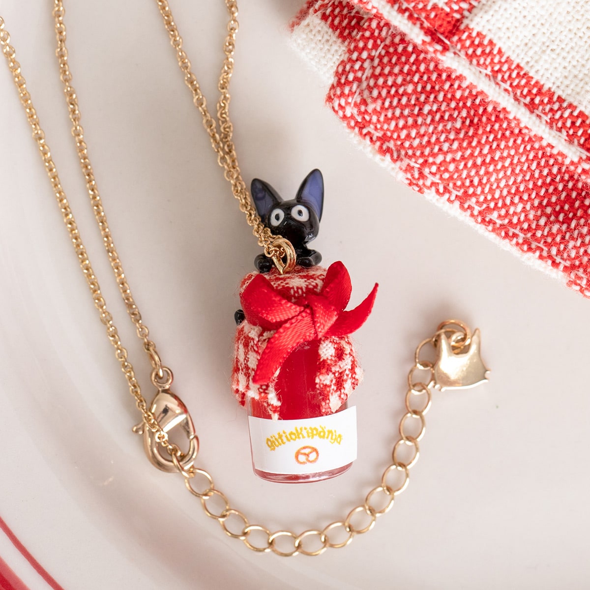 Ghibli Kiki's Delivery Service Jiji Jam Jar Necklace 4990593562909