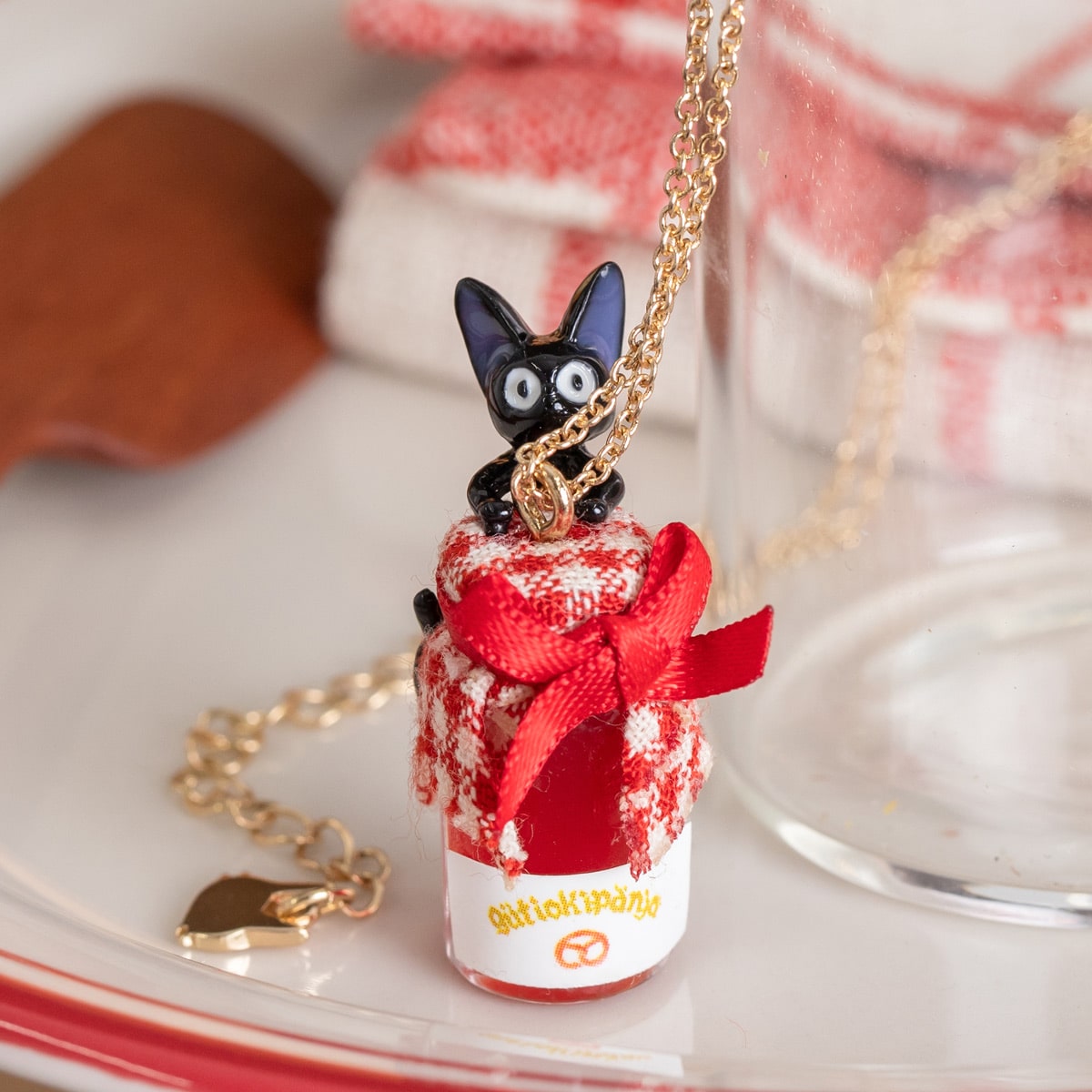 Ghibli Kiki's Delivery Service Jiji Jam Jar Necklace 4990593562909