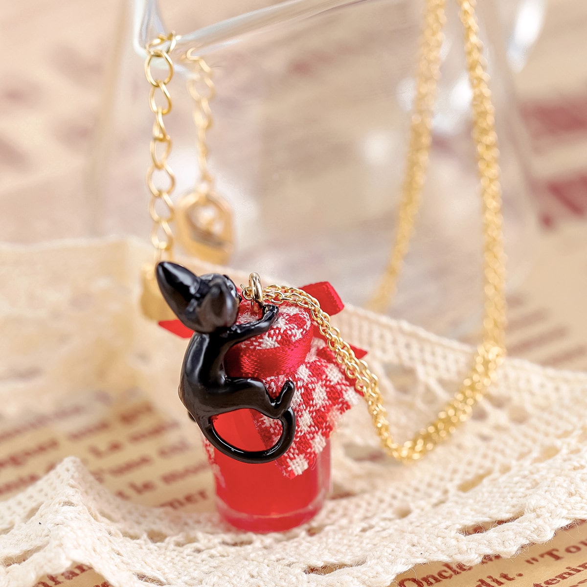 Ghibli Kiki's Delivery Service Jiji Jam Jar Necklace 4990593562909