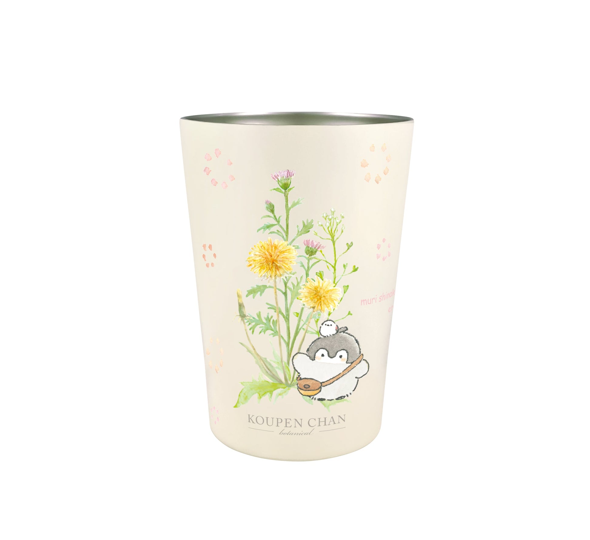 Toa Kinzoku Koupen-chan 2-Way Vacuum Insulated Tumbler M Dandelion 4.8in