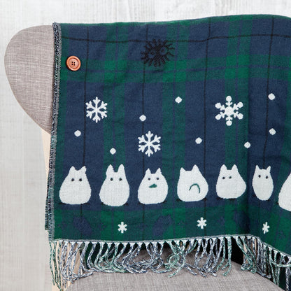 My Neighbor Totoro Buttoned Check Stole Totoro