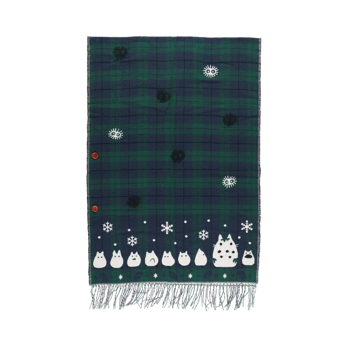 My Neighbor Totoro Buttoned Check Stole Totoro