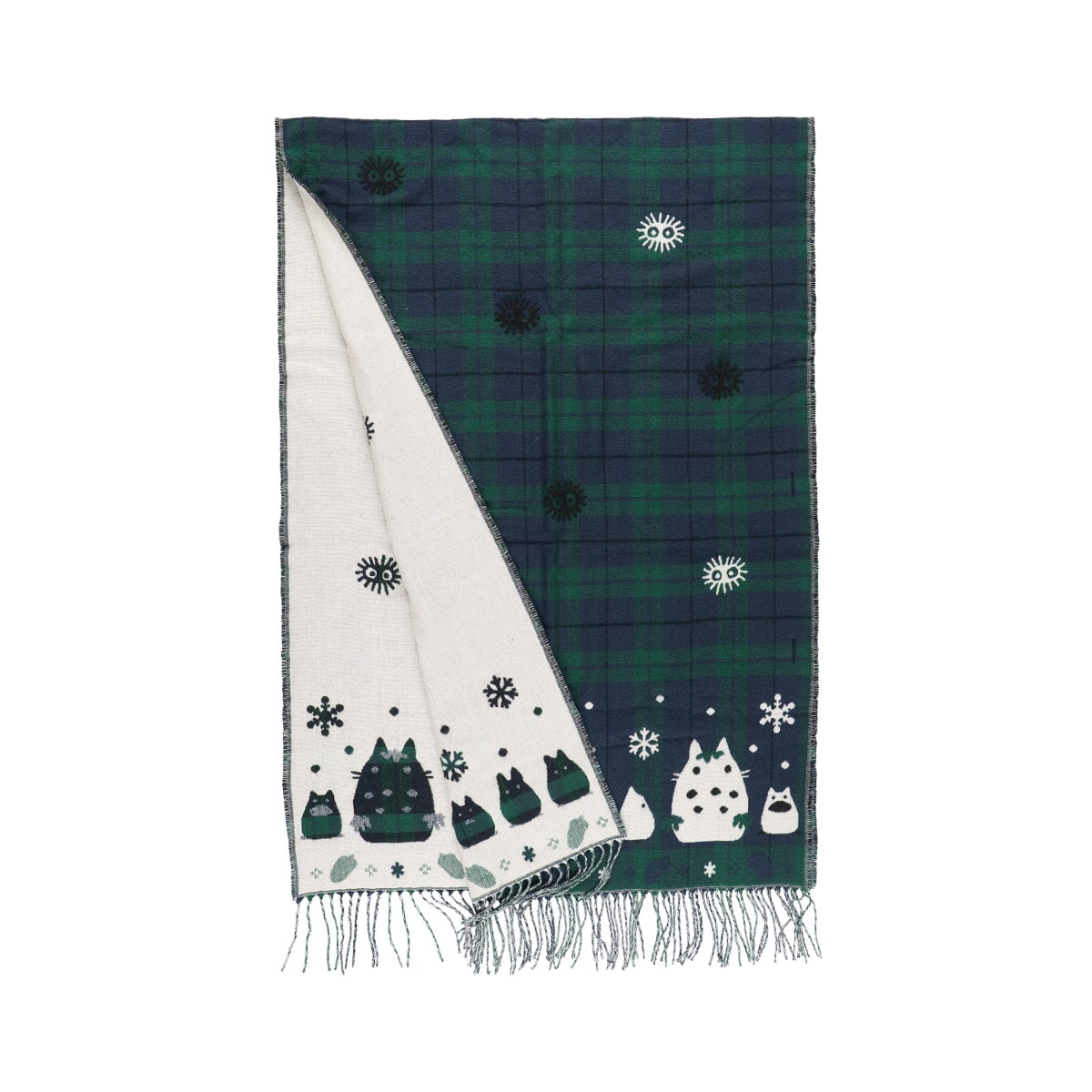 My Neighbor Totoro Buttoned Check Stole Totoro