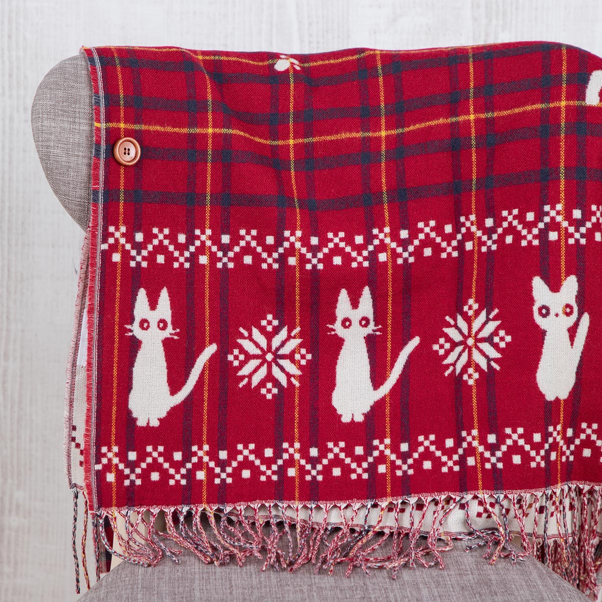 Kiki's Delivery Service Buttoned Check Stole Jiji