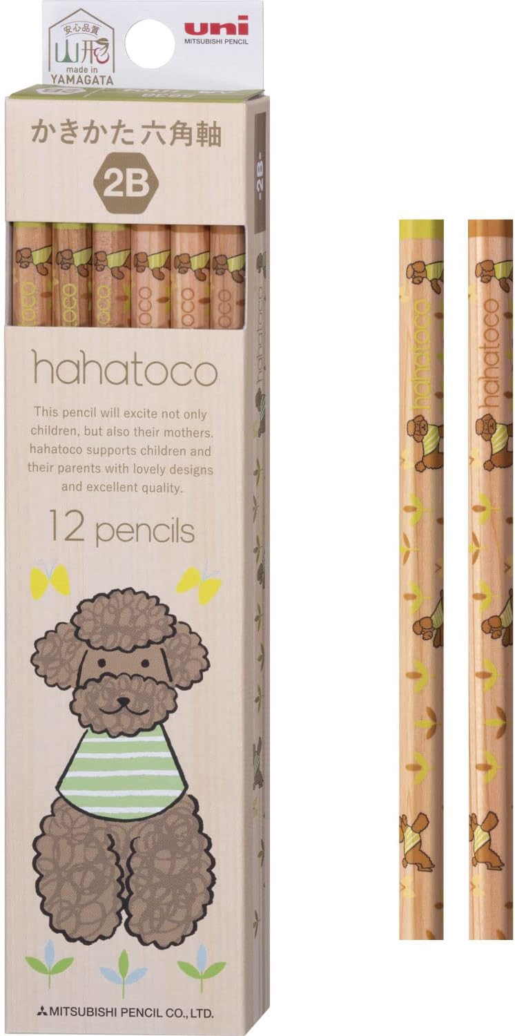 Mitsubishi Hahatoko Dog Graphite Pencil 2B Hexagonal 12 Pack