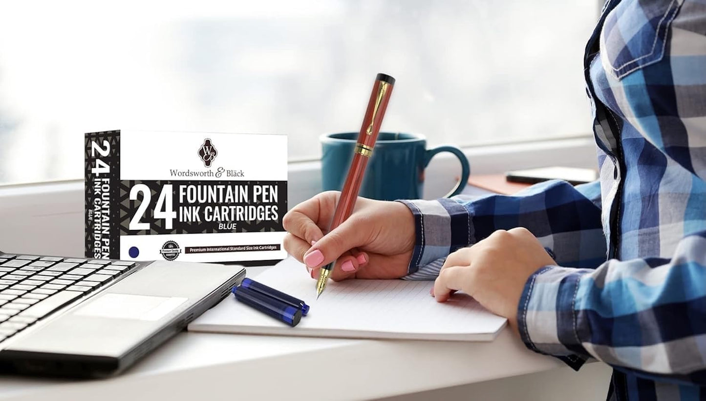 Wordsworth & Black Fountain Pen Ink Cartridges 24-Pack