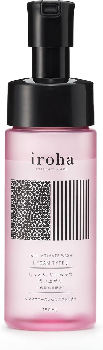 iroha Delicate Zone Soap Foam Intimate Wash Damask Rose and Geranium Scent (150 ml)