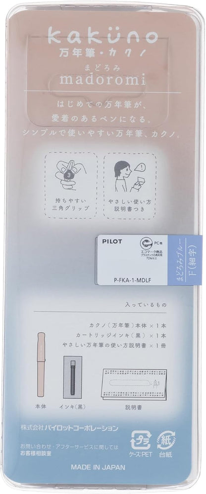 PILOT Kakuno Madoromi Color Fountain Pen Fine Nib Madorami Blue