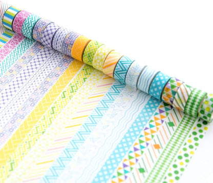 Yubbaex Mini Washi Tape Set 0.4in Wide Decorative Masking Rolls