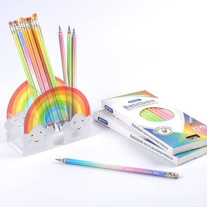 Bambola Rainbow Pencils HB Graphite with Eraser 12 Pack