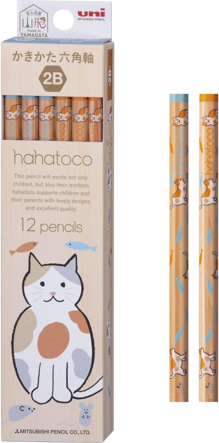 Mitsubishi Pencil HaHaToko Kakikata Wooden Pencils 12 Pack