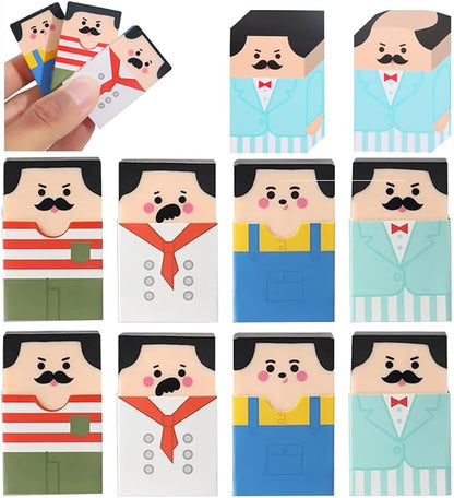 YJRUNFU Funny Bald Uncle Novelty Eraser Set 2-Inch Multicolor