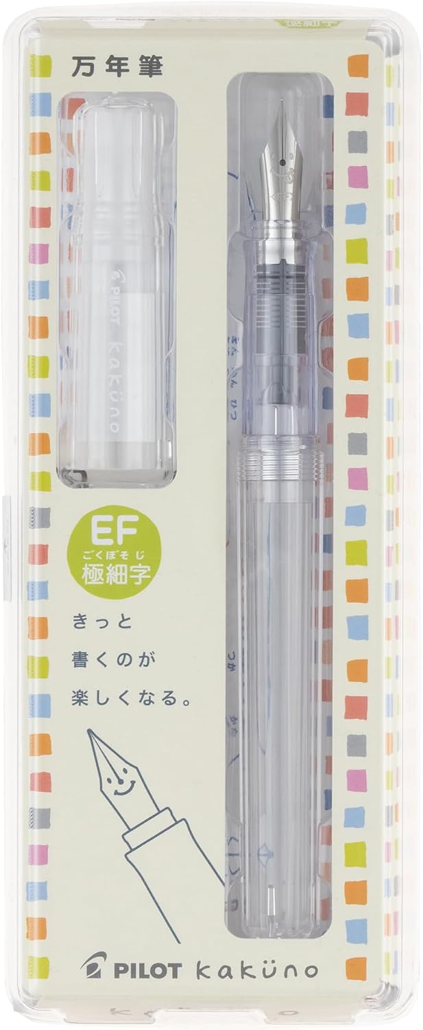 Pilot Kakuno Fountain Pen Transparent Body Refillable Writing Instrument