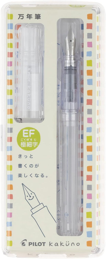 Pilot Kakuno Fountain Pen Transparent Body Refillable Writing Instrument