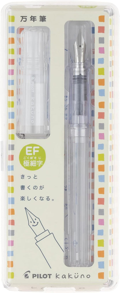 Pilot Kakuno Fountain Pen Transparent Body Refillable Writing Instrument