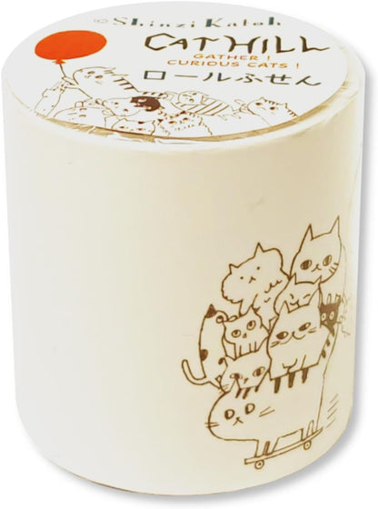 Seal-do Shinzi Katoh Rolled Sticky Notes Cat Hill 80 Sheets