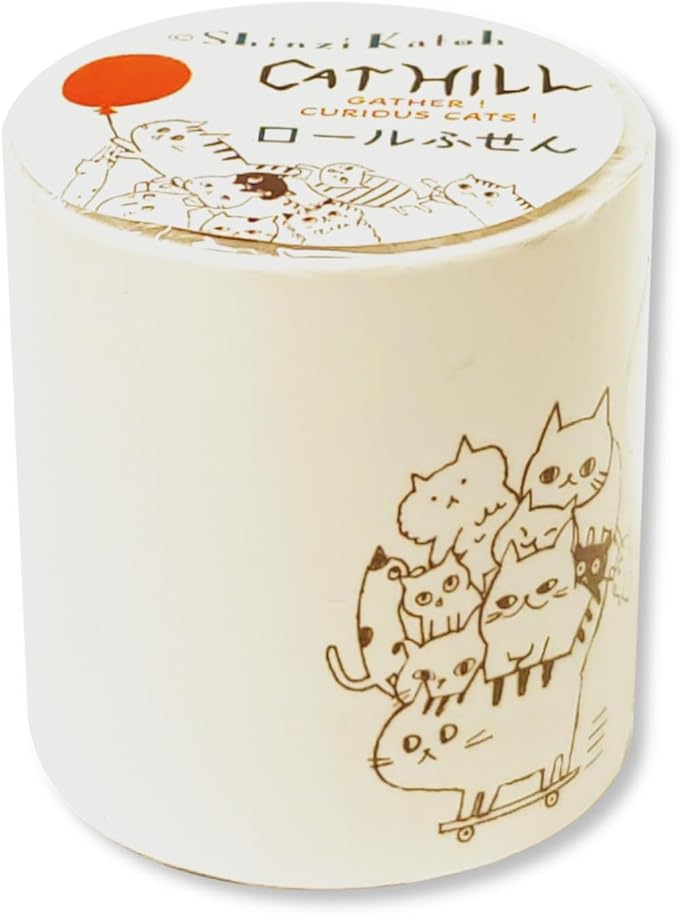 Seal-do Shinzi Katoh Rolled Sticky Notes Cat Hill 80 Sheets