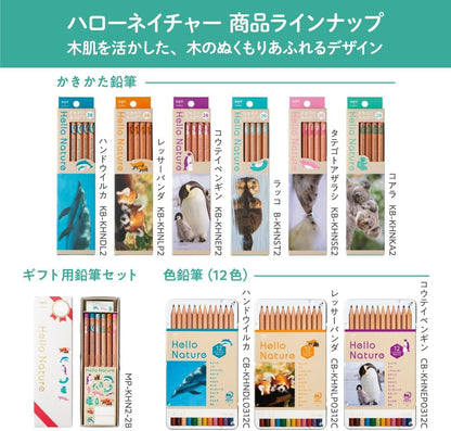 Tombow Hello Nature Graphite Pencils 2B Sea Otter Pattern 1 Dozen