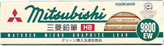 Mitsubishi Pencil 9800EW Recycled Graphite Pencils 2B Pack of 12