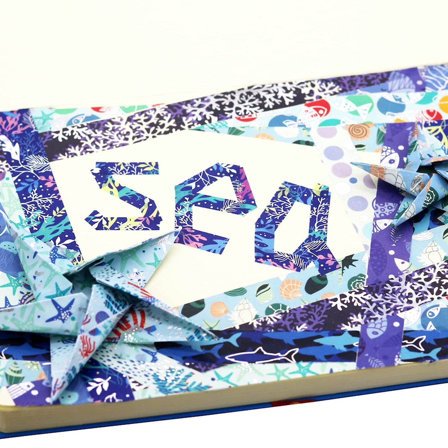 YUBX Washi Masking Tape Silver Foil 10 Ocean Theme 0.59in