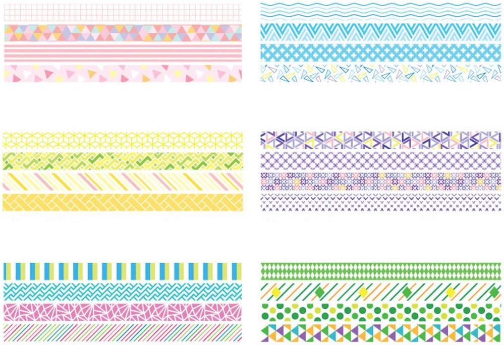 Yubbaex Mini Washi Tape Set 0.4in Wide Decorative Masking Rolls