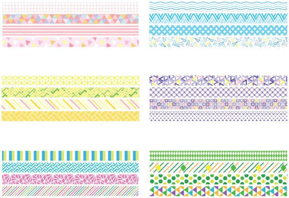 Yubbaex Mini Washi Tape Set 0.4in Wide Decorative Masking Rolls