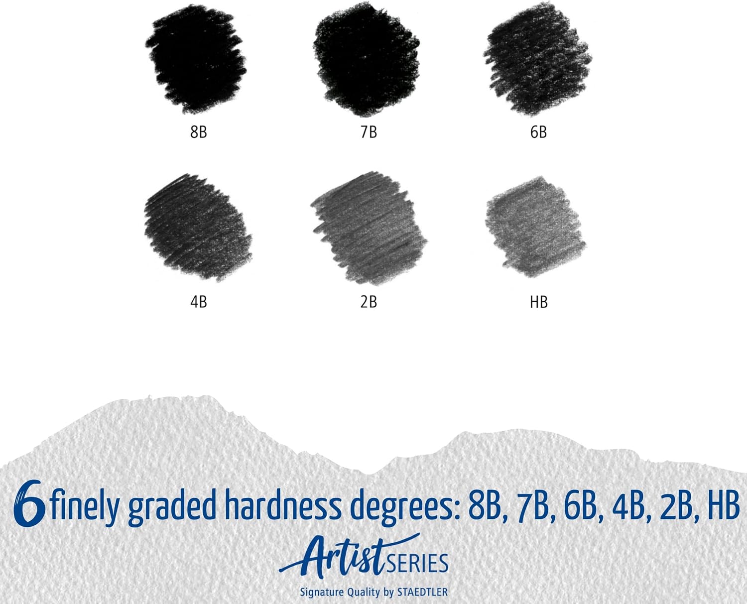 Staedtler Mars Lumograph Black Drawing Pencil Set 6-Piece Assorted