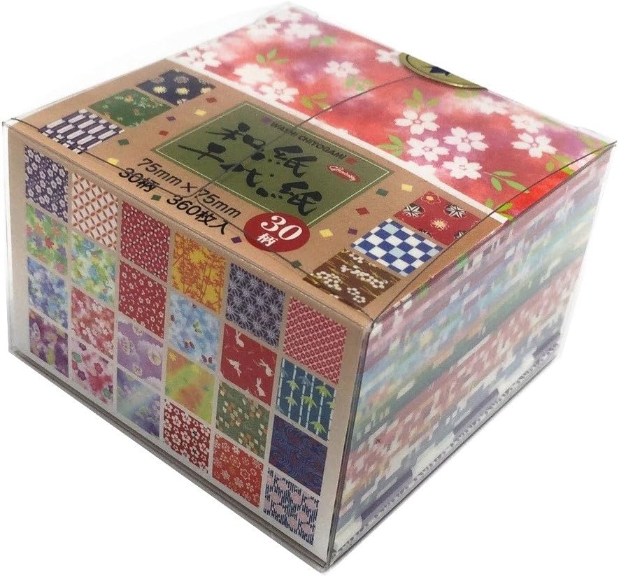 Showa Grim Washi Origami Paper 30 Traditional Patterns 3-Inch