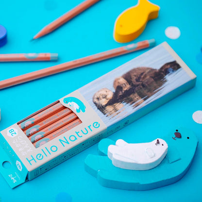 Tombow Hello Nature Graphite Pencils 2B Sea Otter Pattern 1 Dozen