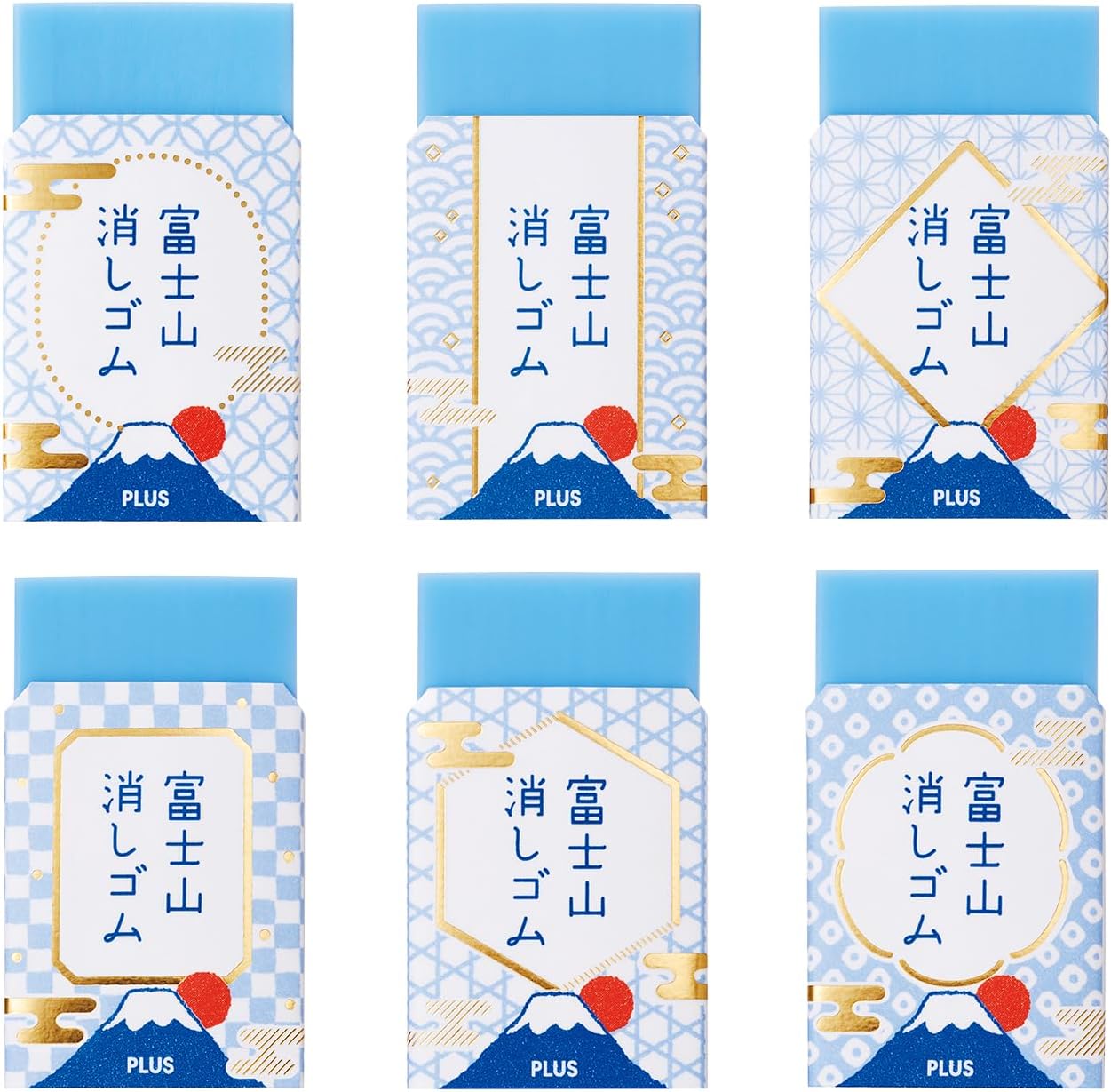 PLUS Air-In Fujisan Eraser Japanese Style 6-Piece Set