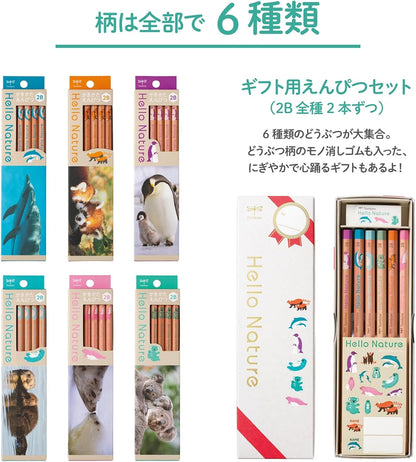 Tombow Hello Nature Graphite Pencils 2B Sea Otter Pattern 1 Dozen