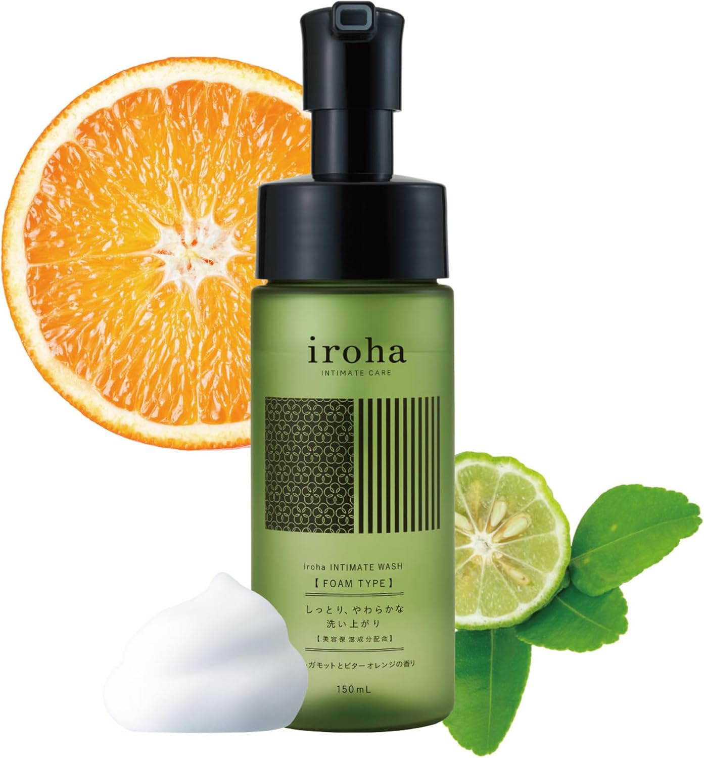 iroha Delicate Zone Soap Foam Intimate Wash Bergamot and Bitter Orange Scent (150 ml)