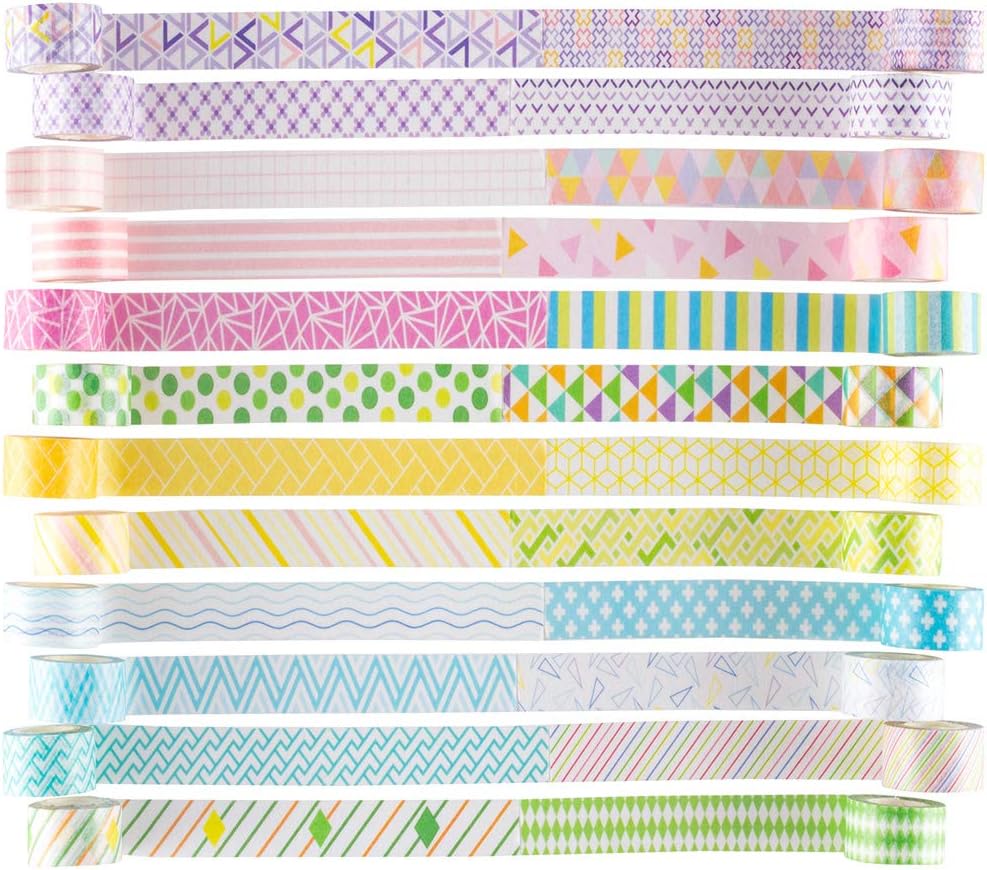 Yubbaex Mini Washi Tape Set 0.4in Wide Decorative Masking Rolls