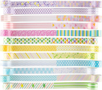 Yubbaex Mini Washi Tape Set 0.4in Wide Decorative Masking Rolls
