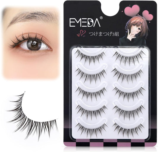 EMEDA Eyelashes Natural Eye Core  Lifestyle Makeup (Manga-E02) - 5 Pairs