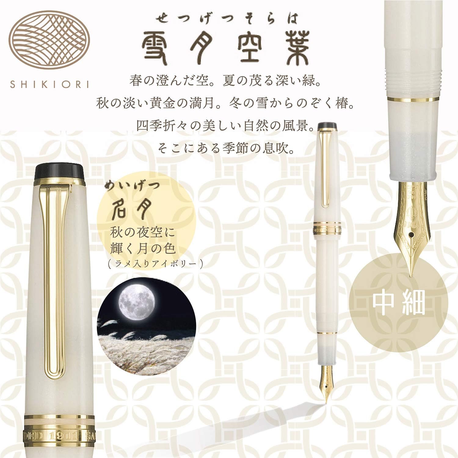 Sailor Shikiori Profit Fountain Pen 14k Gold Nib Medium Fine
