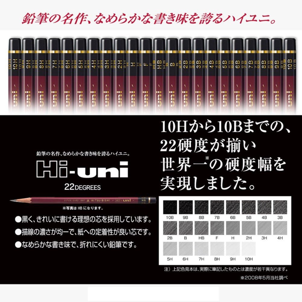 uni Hi-Uni Graphite Pencils 10B 12-Count Pack