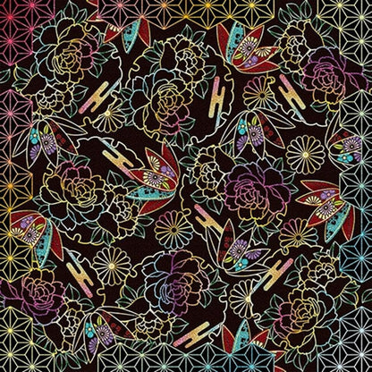Toyo 010631 Washi Origami Paper 5.9-inch Black 28 Sheets