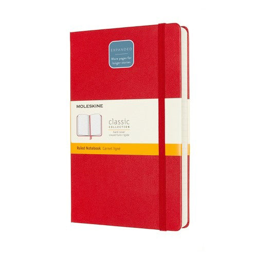 Moleskine Classic Expanded Hardcover Notebook Ruled Large Red