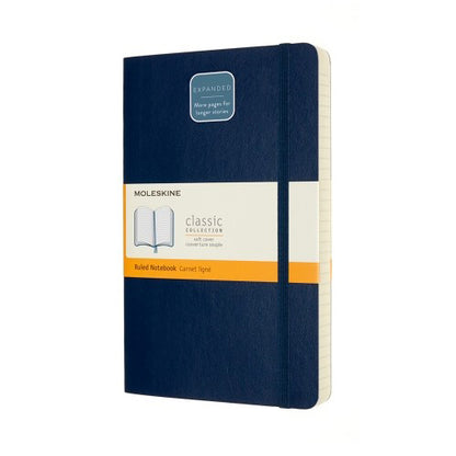 Moleskine Classic Expanded Soft Cover Ruled Notebook Large Blue